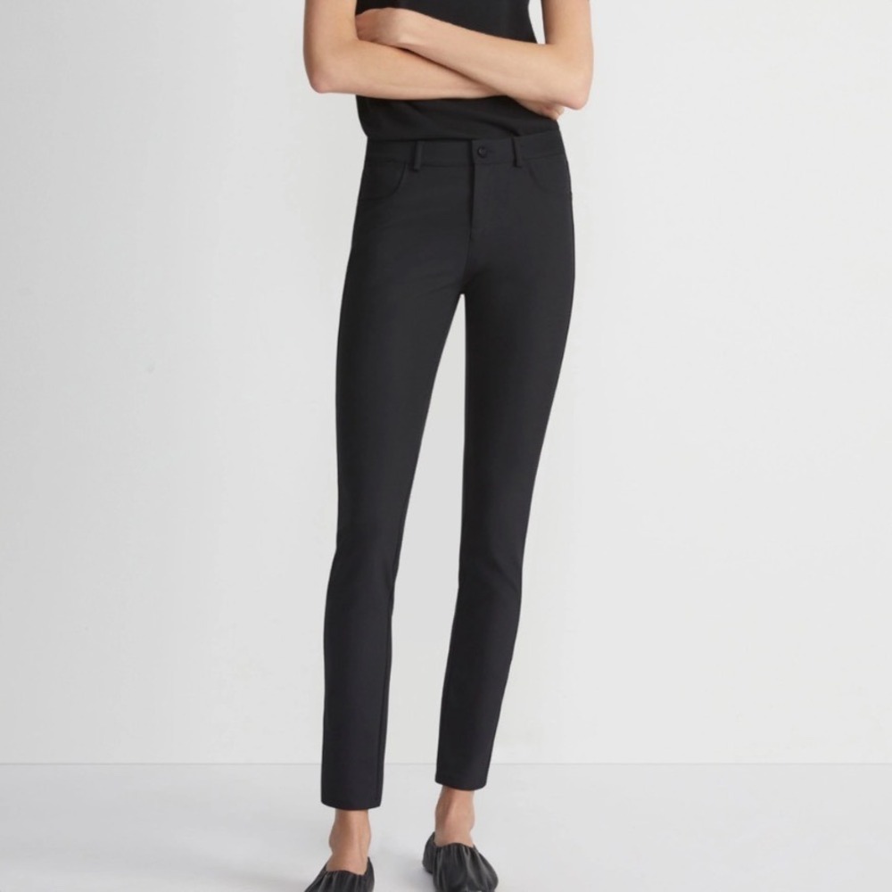 Lafayette 148 New York Mercer Slim Leg Pants Black Size 8 Professional Workwear